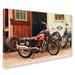 Trademark Fine Art "Old Garage" by Jason Shaffer Photographic Print on Wrapped Canvas in Blue/Red | 16 H x 24 W x 2 D in | Wayfair JS0092-C1624GG