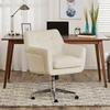Serta at Home Serta Ashland Modern Office Chair, Mid-Back, Quality Memory Foam Cushion, Metal Base Chrome Finish Upholstered in White/Brown | Wayfair