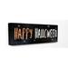 The Holiday Aisle® 'Happy Halloween Spooky Stars' Textual Art on Wrapped Canvas in Black/Brown | 10 H x 24 W x 1.5 D in | Wayfair THDA1767 41615312