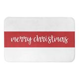 The Holiday Aisle® Merry Christmas Stripes Bath Mat Polyester in Blue/Red/White | Wayfair THDA8126 43608025