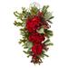 The Holiday Aisle® Christmas Hydrangea Tinsel & Tree Garland in Green | 27 H x 27 W x 18 D in | Wayfair THDA4306 42473267