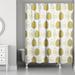 The Holiday Aisle® Pumpkins Single Shower Curtain Polyester in Blue/Brown/Green | 71 H x 74 W in | Wayfair THDA5443 42770919