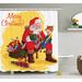 The Holiday Aisle® Christmas Kid & Santa Gifts Single Shower Curtain Polyester | 70 H x 69 W in | Wayfair THLA1999 39393919
