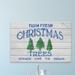 The Holiday Aisle® Three Christmas Trees - Unframed Textual Art Print on Wood Metal in Blue/Brown/Green | 40 H x 60 W x 1.5 D in | Wayfair