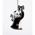 The Holiday Aisle® Penguin Holding a Gift Hanging Figurine Ceramic/Porcelain in Black/White | 3.125 H x 1.875 W x 1.875 D in | Wayfair