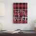 The Holiday Aisle® Merry & Bright Plaid Typography by Daphne Polselli - Textual Art Print Canvas in Black/Red | 20 H x 16 W x 1.5 D in | Wayfair