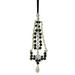 The Holiday Aisle® 7" Black & White Artificial Pearl Dangle Christmas Pendant Ornament Metal in Black/White | 7 H x 2.25 W x 1 D in | Wayfair