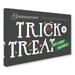 The Holiday Aisle® Trick Or Treat by Lantern Press - Wrapped Canvas Textual Art Print Canvas in Black/Green/White | 12 H x 19 W x 2 D in | Wayfair