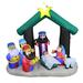 The Holiday Aisle® Christmas Inflatable Nativity Scene w/ Three Kings Polyester in Black/Blue/Green | 72 H x 79.1 W x 40.6 D in | Wayfair