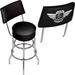 Trademark Global Dodge Garage Swivel 31" Bar Stool Upholstered/Metal in Black/Gray | 41.75 H x 20 W x 20 D in | Wayfair DGE1100-DG