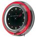 Trademark Global Dodge Logo Neon 14.5" Wall Clock Glass in Gray/Red | 14.5 H x 14.5 W x 3 D in | Wayfair DGE1400-LOGO