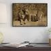 East Urban Home 'African Lion Male & African Lioness' Framed Photographic Print on Canvas in Brown | 12 H x 18 W x 1.5 D in | Wayfair