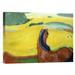 Global Gallery Horse in the Landscape by Franz Marc Painting Print on Wrapped Canvas Metal in Brown/Green/Yellow | 30 H x 40 W x 1.5 D in | Wayfair