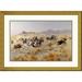 Global Gallery 'Attack' by Charles M. Russell Framed Painting Print Paper | 29.41" H x 40" W x 1.5" D | Wayfair DPF-279967-30-109
