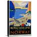 Global Gallery 'Royal Mail Cruises/Norway' by Daphne Padden Vintage Advertisement on Wrapped Canvas in Blue | 22 H x 14.1 W x 1.5 D in | Wayfair