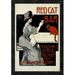 Global Gallery 'Red-Cat-Bar' by Georges Rogier Framed Vintage Advertisement Canvas in Black/Gray/Red | 24 H x 16.6 W x 1.5 D in | Wayfair
