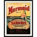 Global Gallery 'Mermaid Brand Smoked Sardines' Framed Vintage Advertisement Paper in Green/Yellow | 42 H x 33 W x 1.5 D in | Wayfair