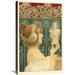 Global Gallery 'Woman Sculpting' by Privat Livemont Vintage Advertisement on Wrapped Canvas in Green | 30 H x 19.1 W x 1.5 D in | Wayfair