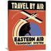 Global Gallery 'Eastern Air Transport System' Vintage Advertisement on Wrapped Canvas Metal in Red | 32 H x 24 W x 1.5 D in | Wayfair