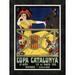 Global Gallery 'Copa Catalunya' by J. Muntanya Framed Vintage Advertisement Canvas in Blue/Yellow | 18 H x 13.42 W x 1.5 D in | Wayfair