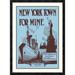 Global Gallery 'New York Town for Mine' by S.T. Framed Vintage Advertisement Paper in Blue/Brown | 42 H x 30 W x 1.5 D in | Wayfair