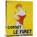 Global Gallery 'Corset le Furet, 1901' by Leonetto Cappiello Vintage Advertisement on Wrapped Canvas in Green/Yellow | Wayfair GCS-379119-2432-142