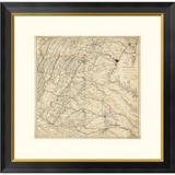 Global Gallery Civil War Map Showing Lieut General U.S. Grant's Campaign & Marches Through Central Virginia | 26 H x 26 W x 1.5 D in | Wayfair