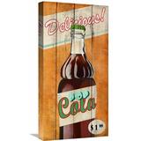 Global Gallery 'Delicious ' by Skip Teller Vintage Advertisement on Wrapped Canvas in Indigo/Orange | 24 H x 12 W x 1.5 D in | Wayfair