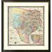 Global Gallery 'The State of Texas, 1856' by Jacob De Cordova Framed Graphic Art Metal in Blue/Pink | 32 H x 30 W x 1.5 D in | Wayfair