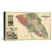 Global Gallery 'Map of Sonoma County California, 1877' Graphic Art Print on Wrapped Canvas in Green/Pink | 10 H x 16 W x 1.5 D in | Wayfair