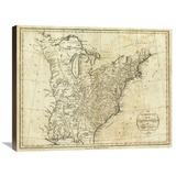 Global Gallery Map of the United States of America, 1796 by John Reid Graphic Art on Wrapped Canvas Canvas | 24 H x 30 W x 1.5 D in | Wayfair