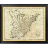 Global Gallery Map of the United States of America, 1796 by John Reid Framed Graphic Art on Canvas Plastic | 28 H x 34 W x 1.5 D in | Wayfair