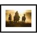 Global Gallery 'Cowboys Herding Horses at Dusk' Framed Photographic Print Paper in Black/Brown | 18 H x 24 W x 1.5 D in | Wayfair