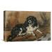 Global Gallery 'A King Charles Spaniel' by Sir Edwin Landseer Painting Print on Wrapped Canvas in Black/Brown | 14.76 H x 22 W x 1.5 D in | Wayfair