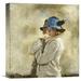 Global Gallery 'The Blue Hat' by Sir William Orpen Painting Print on Wrapped Canvas in Blue/Brown/Gray | 16 H x 15.04 W x 1.5 D in | Wayfair