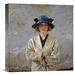 Global Gallery 'Girl in a Blue Hat' by Sir William Orpen Painting Print on Wrapped Canvas in Black/Blue/Brown | 30 H x 28.79 W x 1.5 D in | Wayfair