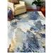 Blue/White 90 x 0.38 in Area Rug - Hashtag Home Coughlin Abstract Ivory/Blue/Gold Area Rug, Cotton | 90 W x 0.38 D in | Wayfair