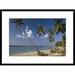 Global Gallery 'Coconut Palm Trees & Beach, Dominican Republic' Framed Photographic Print Paper in White | 26 H x 36 W x 1.5 D in | Wayfair