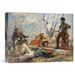 Global Gallery 'The Midday Rest' by Henry Scott Tuke Painting Print on Wrapped Canvas in White | 27.68 H x 36 W x 1.5 D in | Wayfair