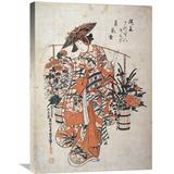 Global Gallery 'A Beauty Wearing Festival Garb' by Okumura Masanobu Painting Print on Wrapped Canvas in Gray/Orange | Wayfair GCS-266846-30-142