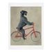 Wrought Studio™ Giant Schnauzer On Bicycle Graphic Art Paper in Gray | 24 H x 18 W x 0.13 D in | Wayfair VKGL5724 33132599