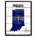 Wrought Studio™ Indiana State Vintage Flag - Graphic Art Print on Canvas in Black/Blue/Yellow | 9 H x 7 W x 1.2 D in | Wayfair VRKG7785 43907905