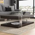Wade Logan® Fairman Floor Shelf Coffee Table w/ Storage Wood/Metal in Brown/Gray | 14 H x 47.25 W x 27.5 D in | Wayfair WDLN2276 41958009