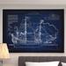 Wexford Home Vintage Sailing Ship Blue Sketch - Graphic Art Print on Canvas Metal in Blue/White | 24 H x 32 W x 1.5 D in | Wayfair HAC17-J16-2432