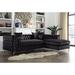 Black Reclining Sectional - Willa Arlo™ Interiors Neysa Contemporary Sectional Faux Leather/Velvet | 30 H x 103 W x 68.5 D in | Wayfair