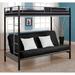 Isabelle & Max™ Aghi Twin Over Full Futon Bunk Bed Metal in Black/Gray | 72 H x 41.5 W x 77.5 D in | Wayfair VVRO1400 26686631