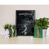 Williston Forge 'Jacksonville City Map' Graphic Art Print Poster in Paper in Black | 20 H x 16 W x 0.05 D in | Wayfair WLFR5212 43629505