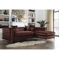 Brown Reclining Sectional - Willa Arlo™ Interiors Neysa Contemporary Sectional Faux Leather/Velvet | 30 H x 103 W x 68.5 D in | Wayfair