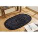 Black/Gray 60 x 0.5 in Area Rug - Winston Porter Kampsville Polyester Braided Area Rug/Round Rug 8ft Polyester | 60 W x 0.5 D in | Wayfair