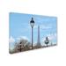 Winston Porter 'Street Lamps & Eiffel Tower' Photographic Print on Wrapped Canvas in Blue | 12 H x 19 W x 2 D in | Wayfair WNPR6545 41288335